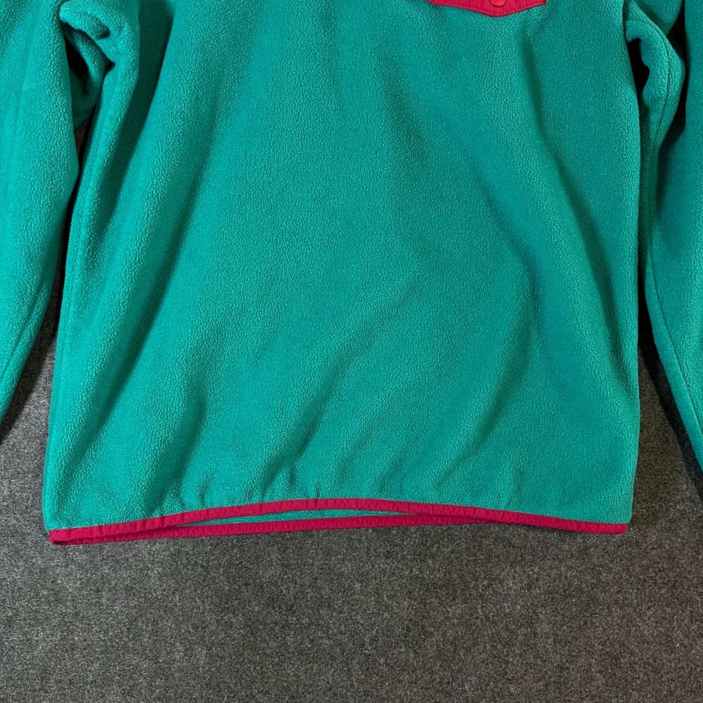 Patagonia Synchilla Fleece Pullover Teal Pink Trim Snap-T Women's Large - Picture 10 of 13